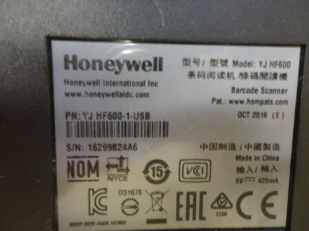 Honeywell YJ HF600 USB QR Barcode Scanner  1D/2D + Stand